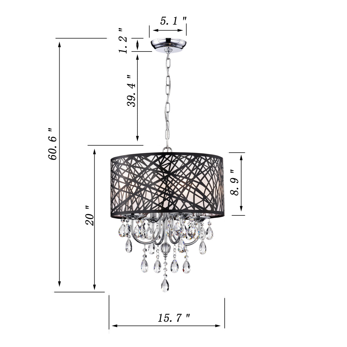 Acsah 4-Light Shaded Drum Chandelier