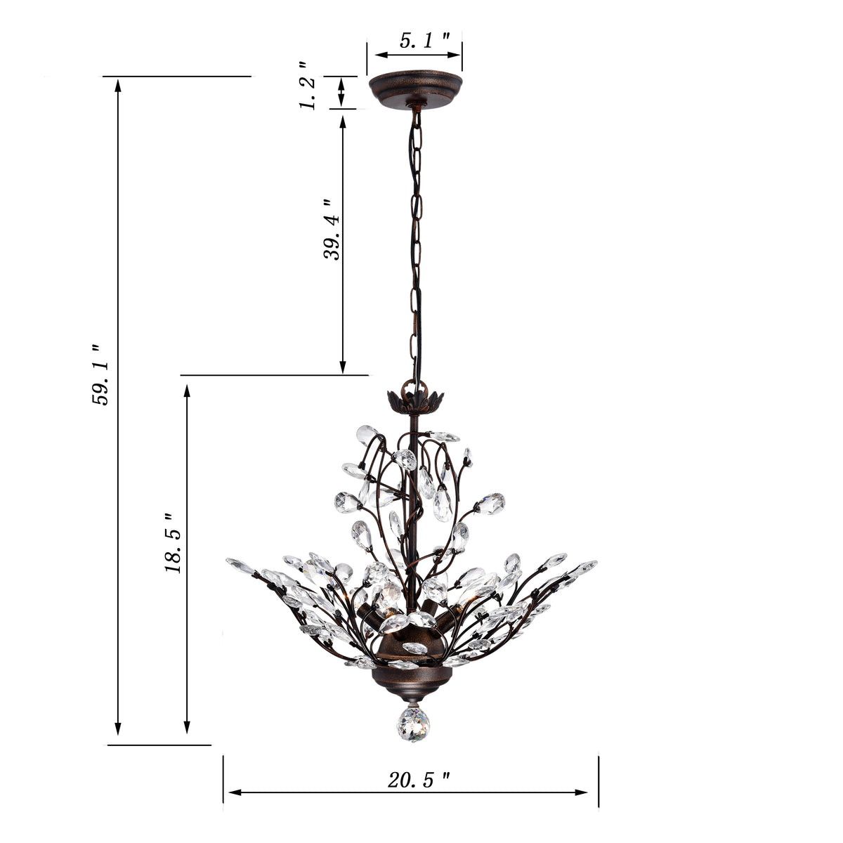 Calycanthus 4-Light Unique / Statement Chandelier