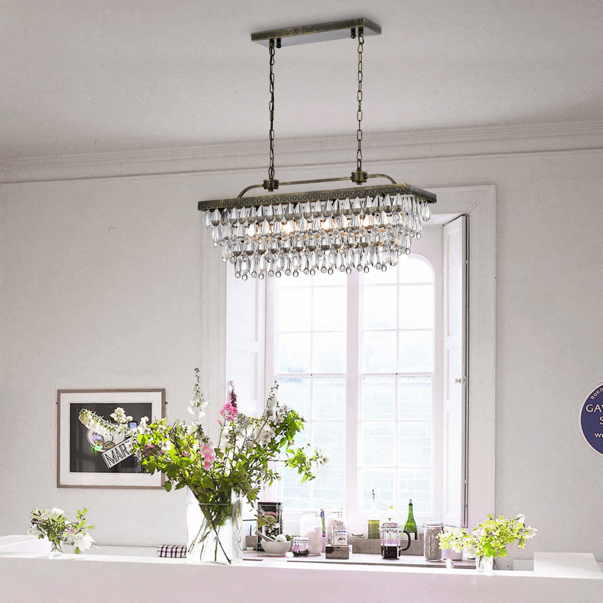 Almonzo 4-Light Rectangular Tiered Chandelier