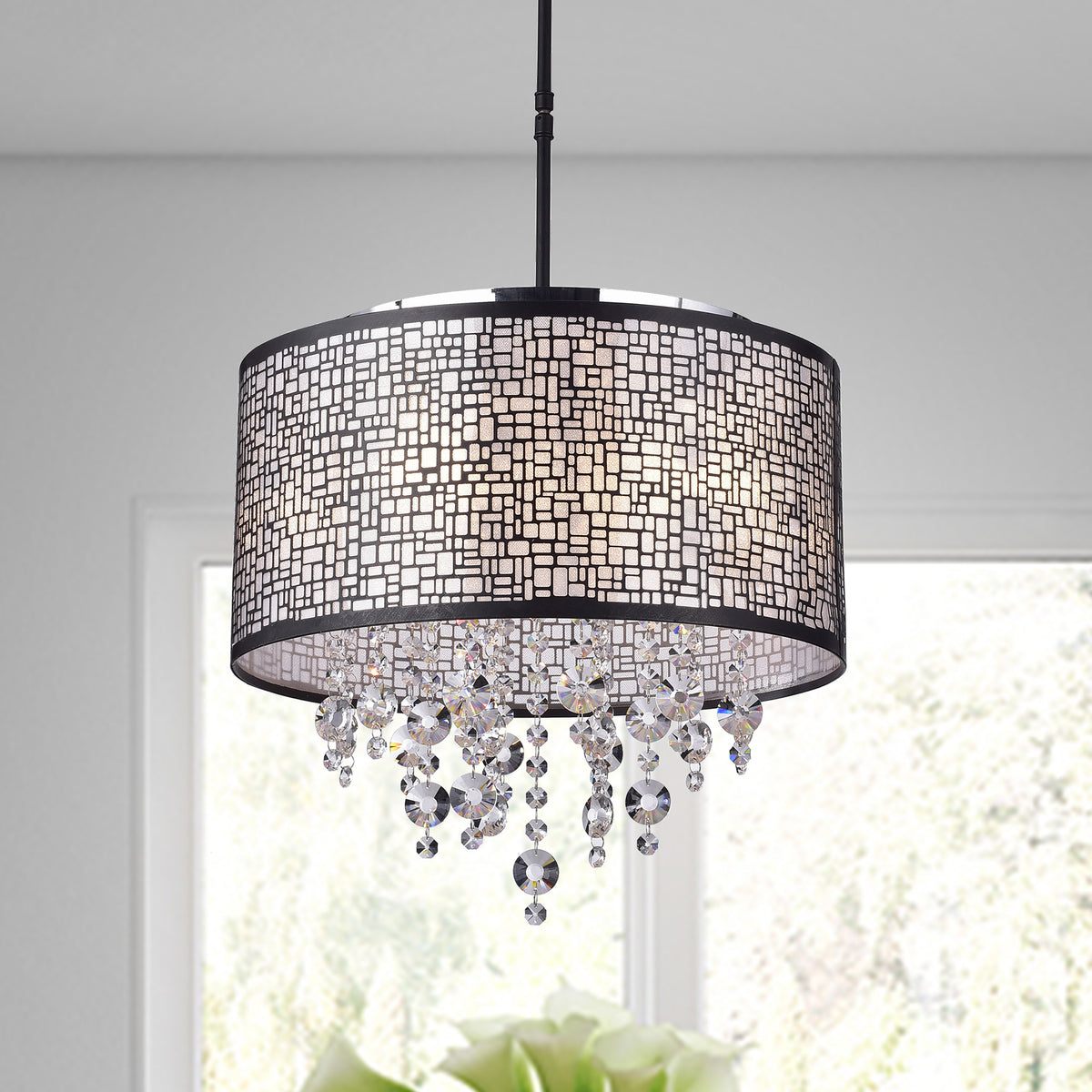 Alaula 4-Light Shaded Drum Chandelier - Black