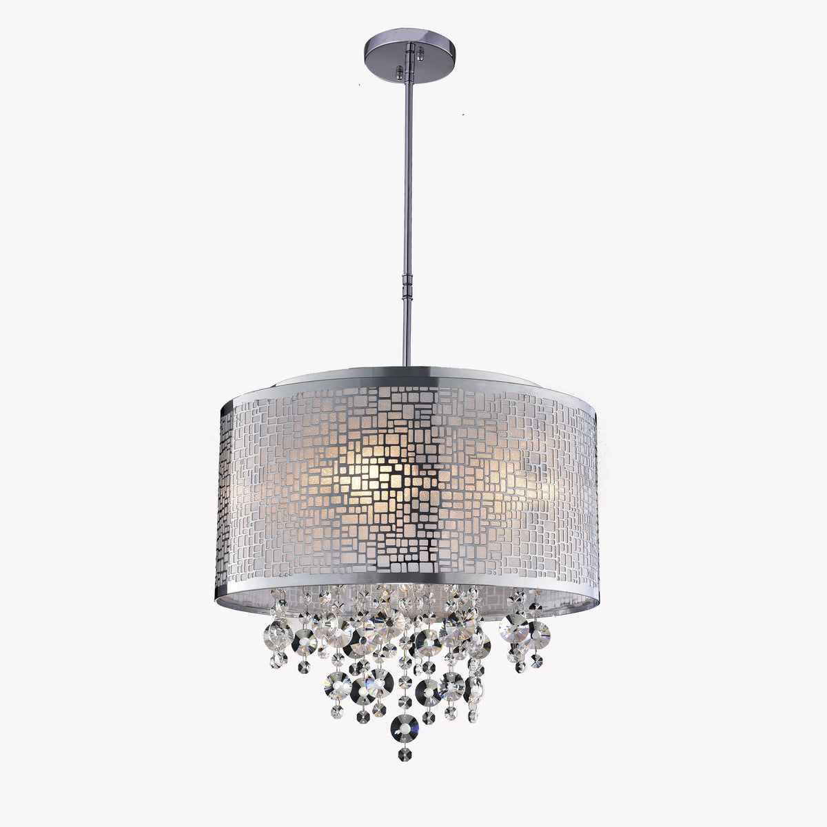 Alaula 4-Light Shaded Drum Chandelier - Chrome