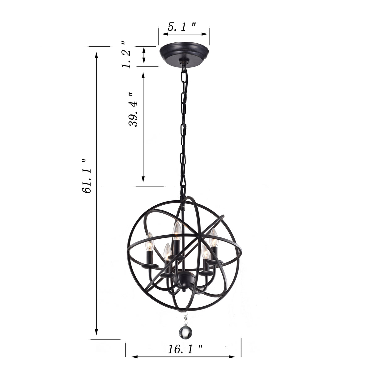 Cordovil 5-Light Globe Pendant