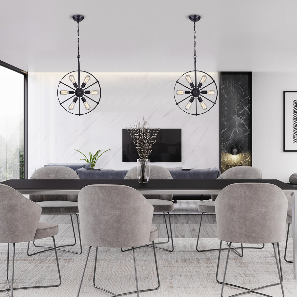 Campsis 6-Light Circular Sputnik Pendant