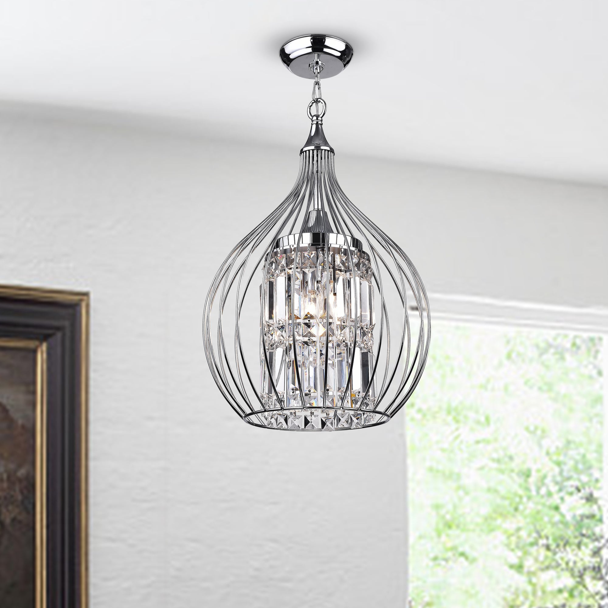 Bonarcado 3-Light Foyer Semi Flush Mount - Chrome