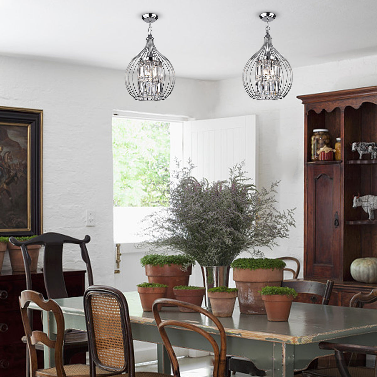 Bonarcado 3-Light Foyer Semi Flush Mount - Chrome