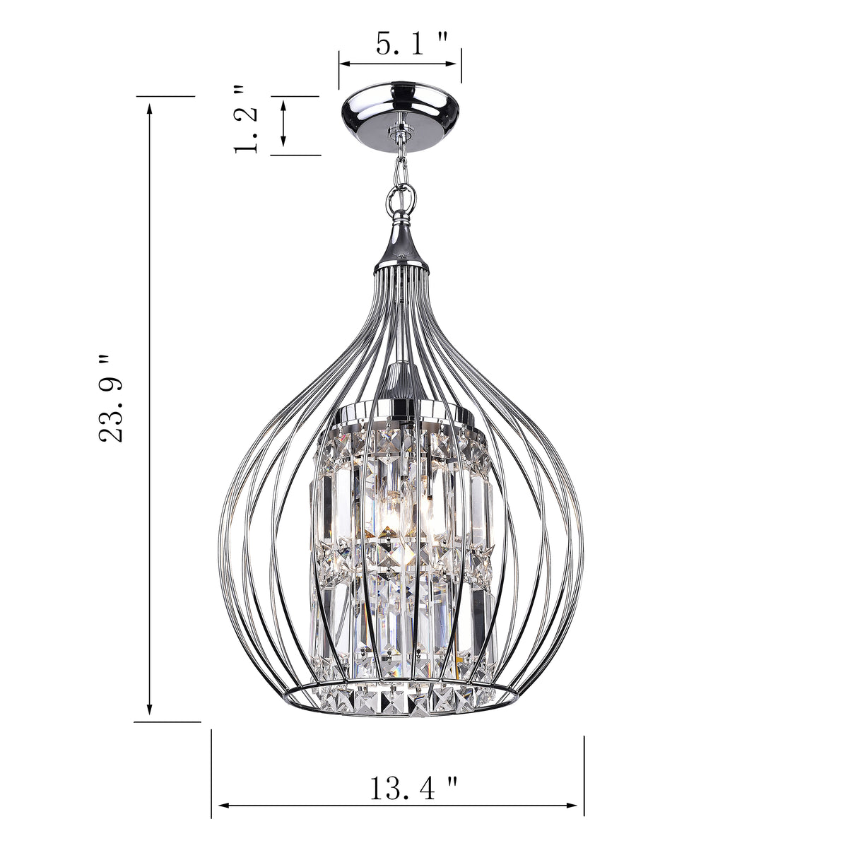 Bonarcado 3-Light Foyer Semi Flush Mount - Chrome