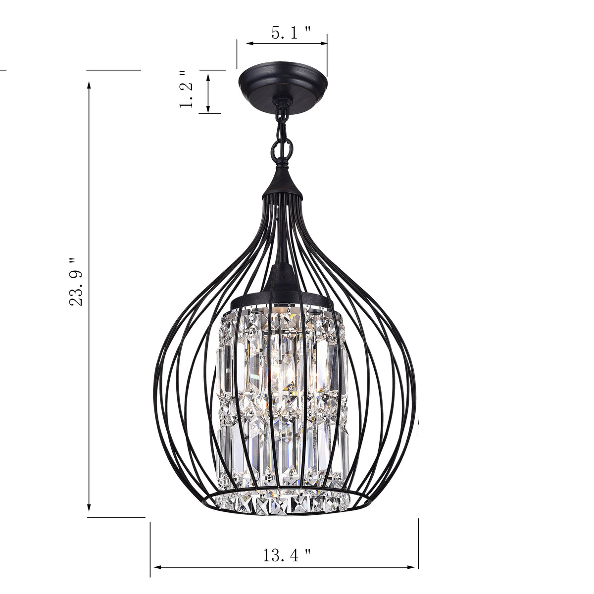Bonarcado 3-Light Foyer Semi Flush Mount - Black