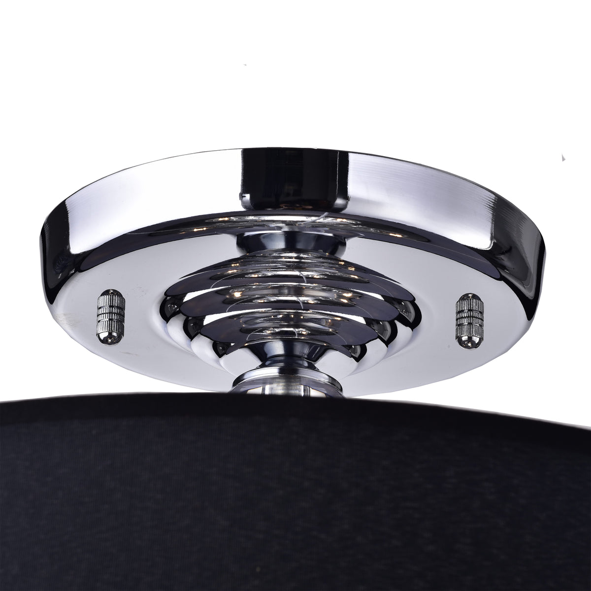 Letia 4-Light Semi-Flush Mount Drum with Chandelier Elements - Black