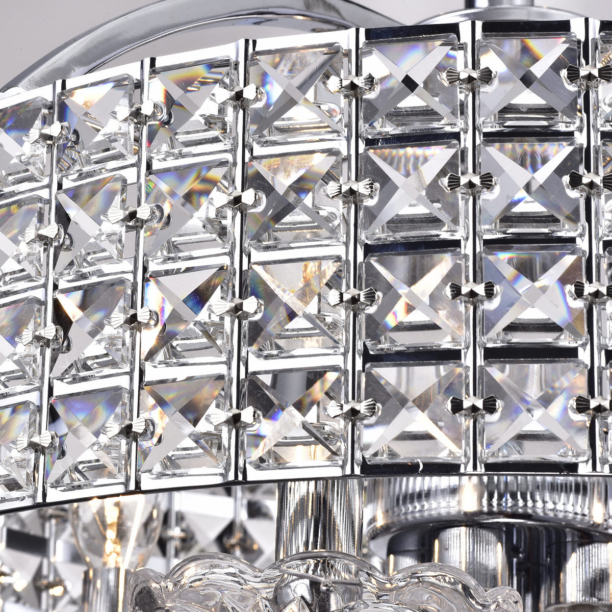 Berberis 4-Light Semi-Flush Mount Drum Chandelier - Chrome