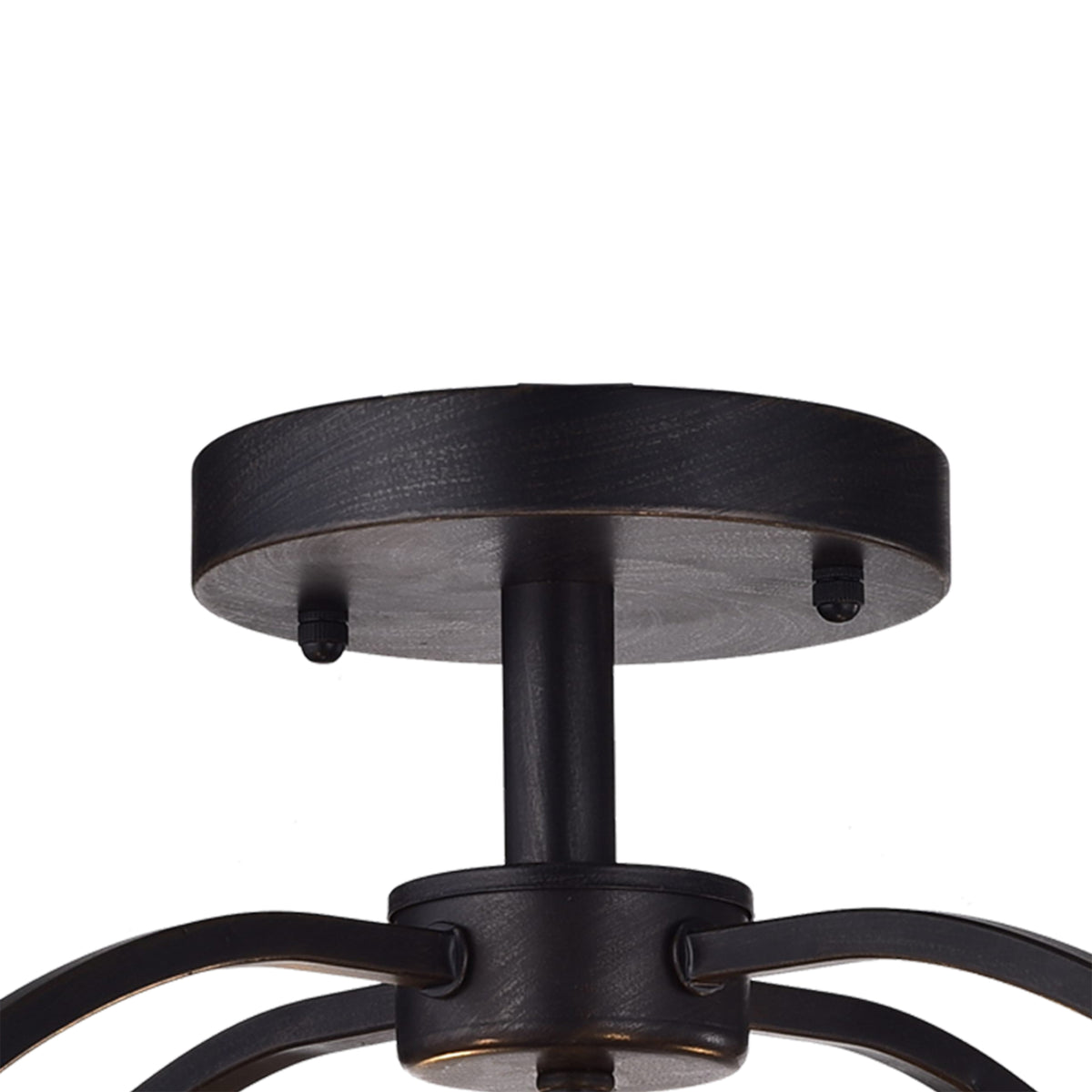 Berberis 4-Light Semi-Flush Mount Drum Chandelier - Black