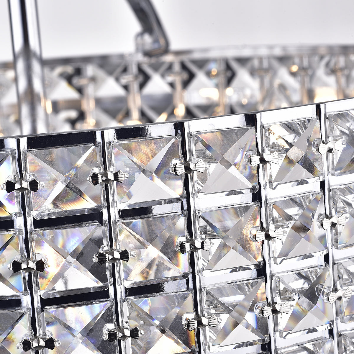 Amaryllis 4-Light Crystal Drum Chandelier - Chrome