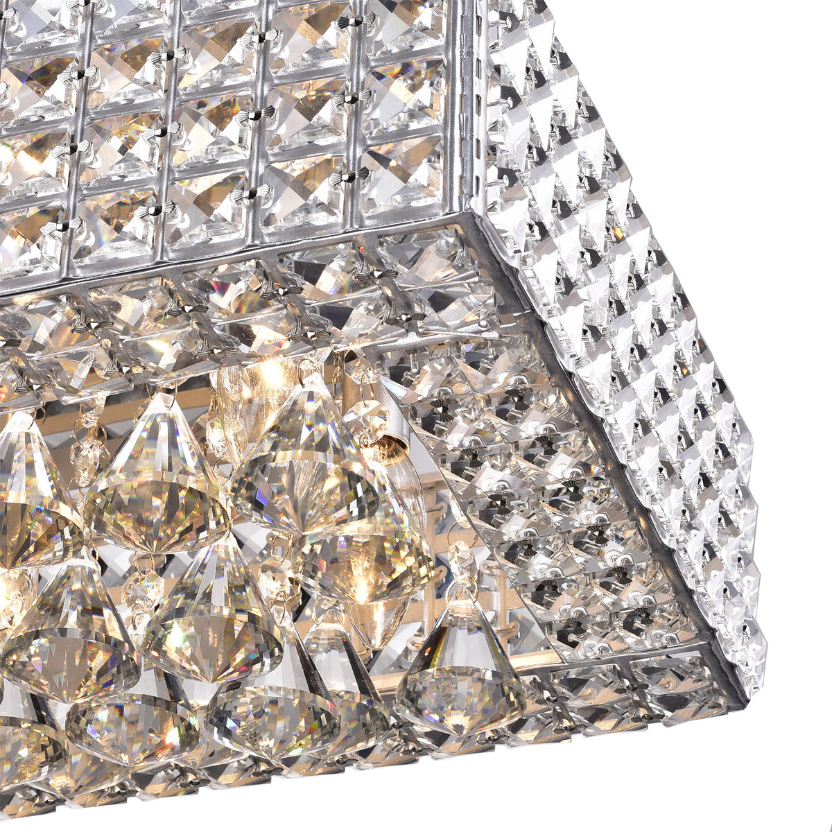 Bente 8-Light Rectangular Crystal Flush Mount - Chrome