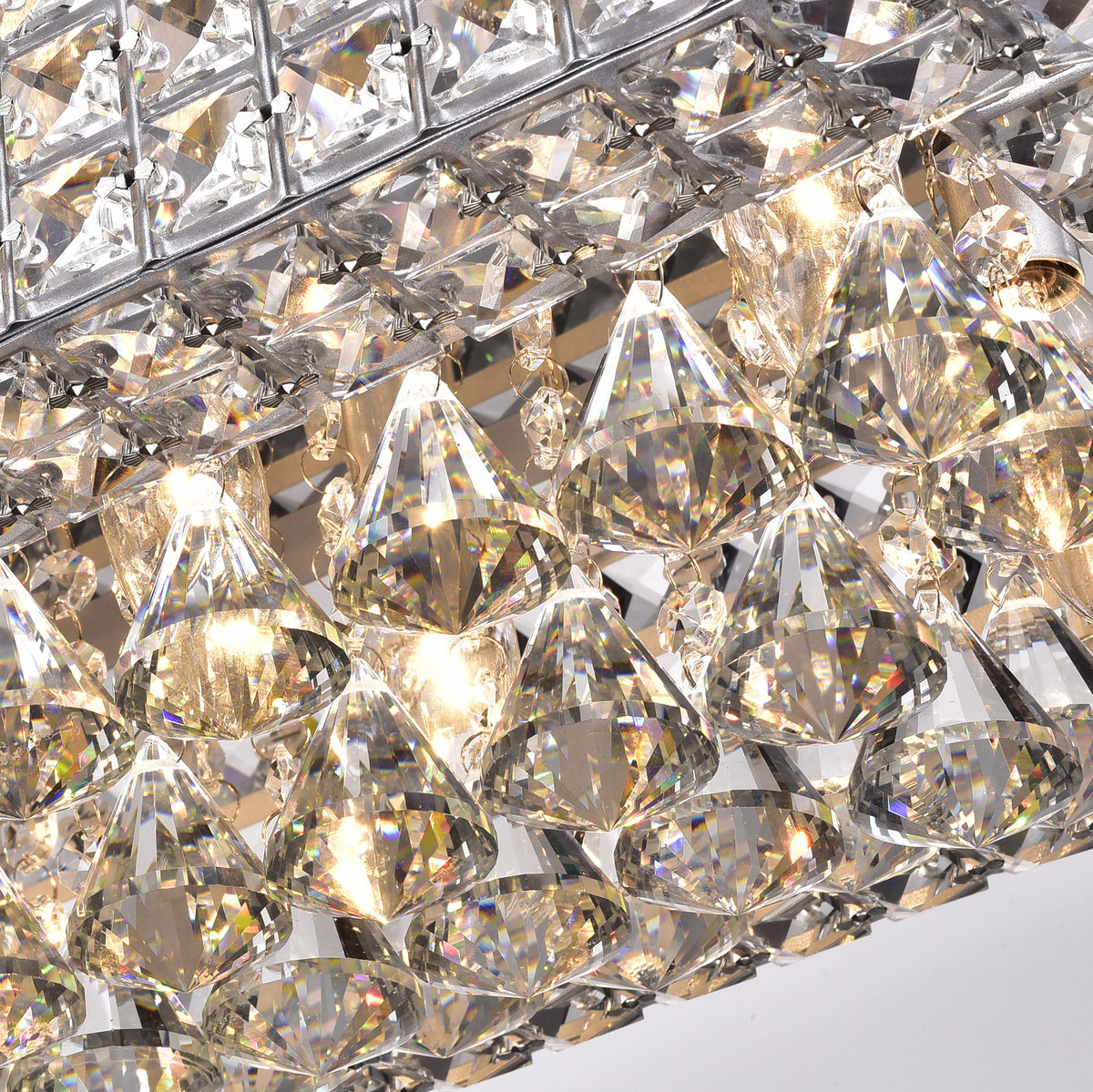 Bente 8-Light Rectangular Crystal Flush Mount - Chrome