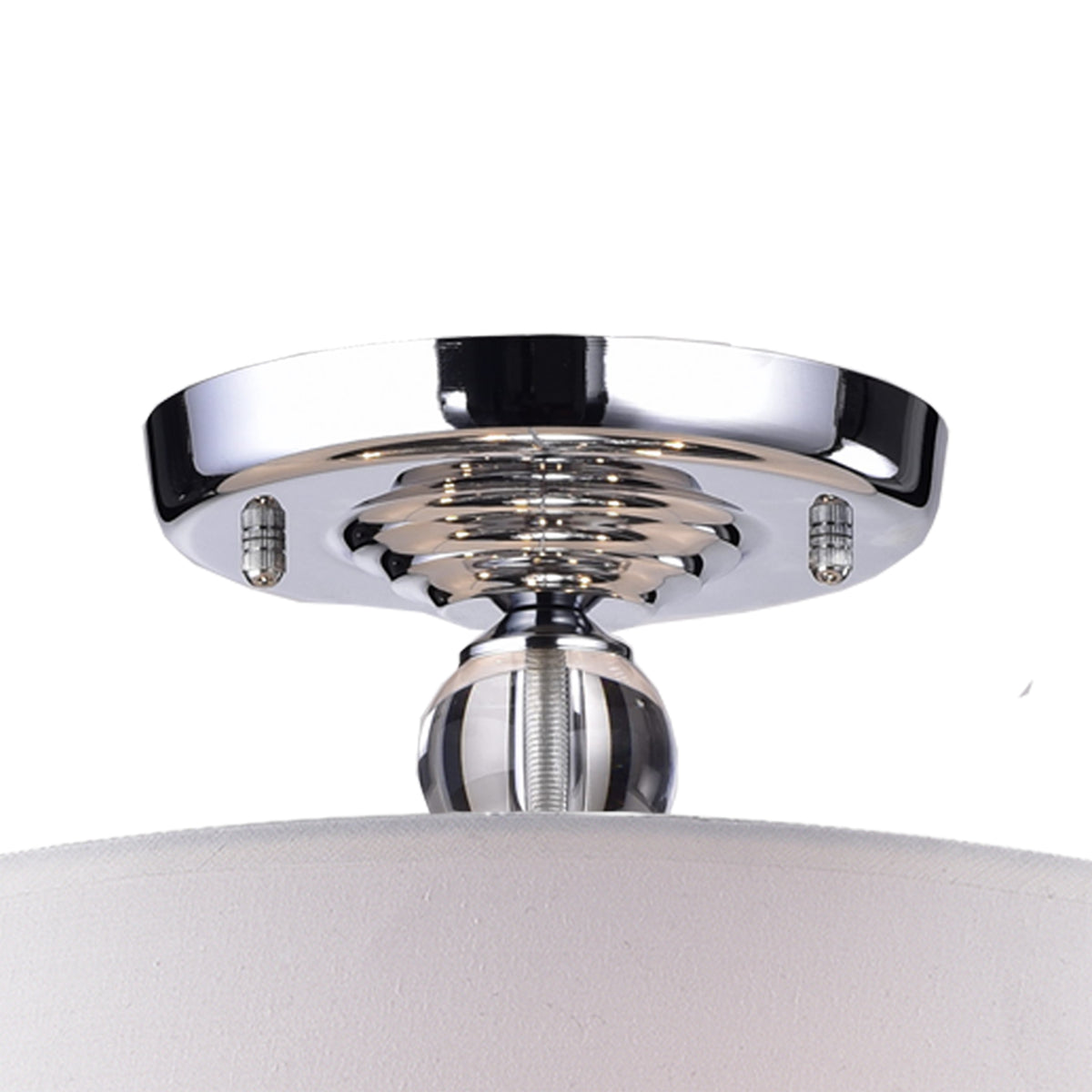 Letia 4-Light Semi-Flush Mount Drum with Chandelier Elements - White