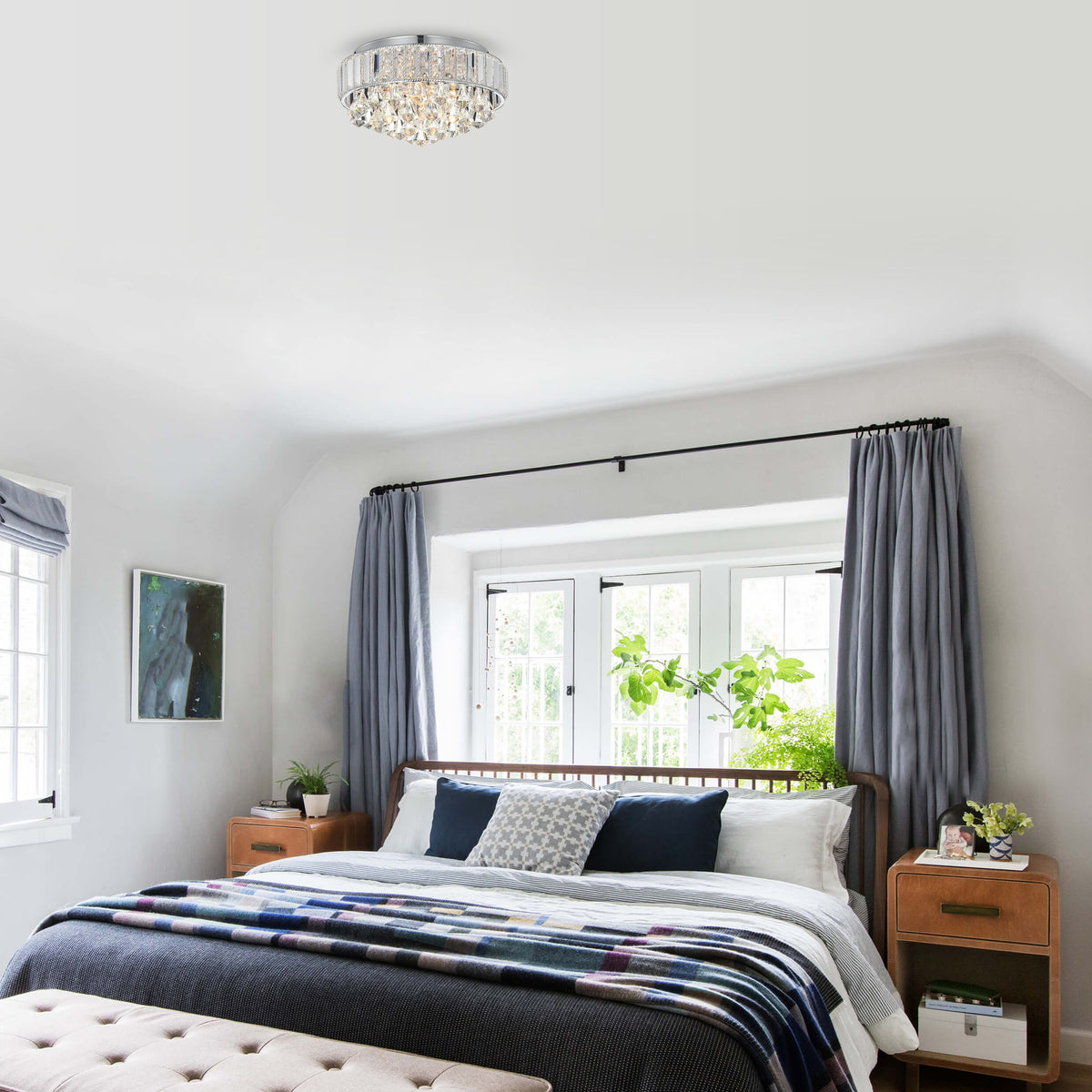 Beonica 4-Light Crystal Flush Mount Drum