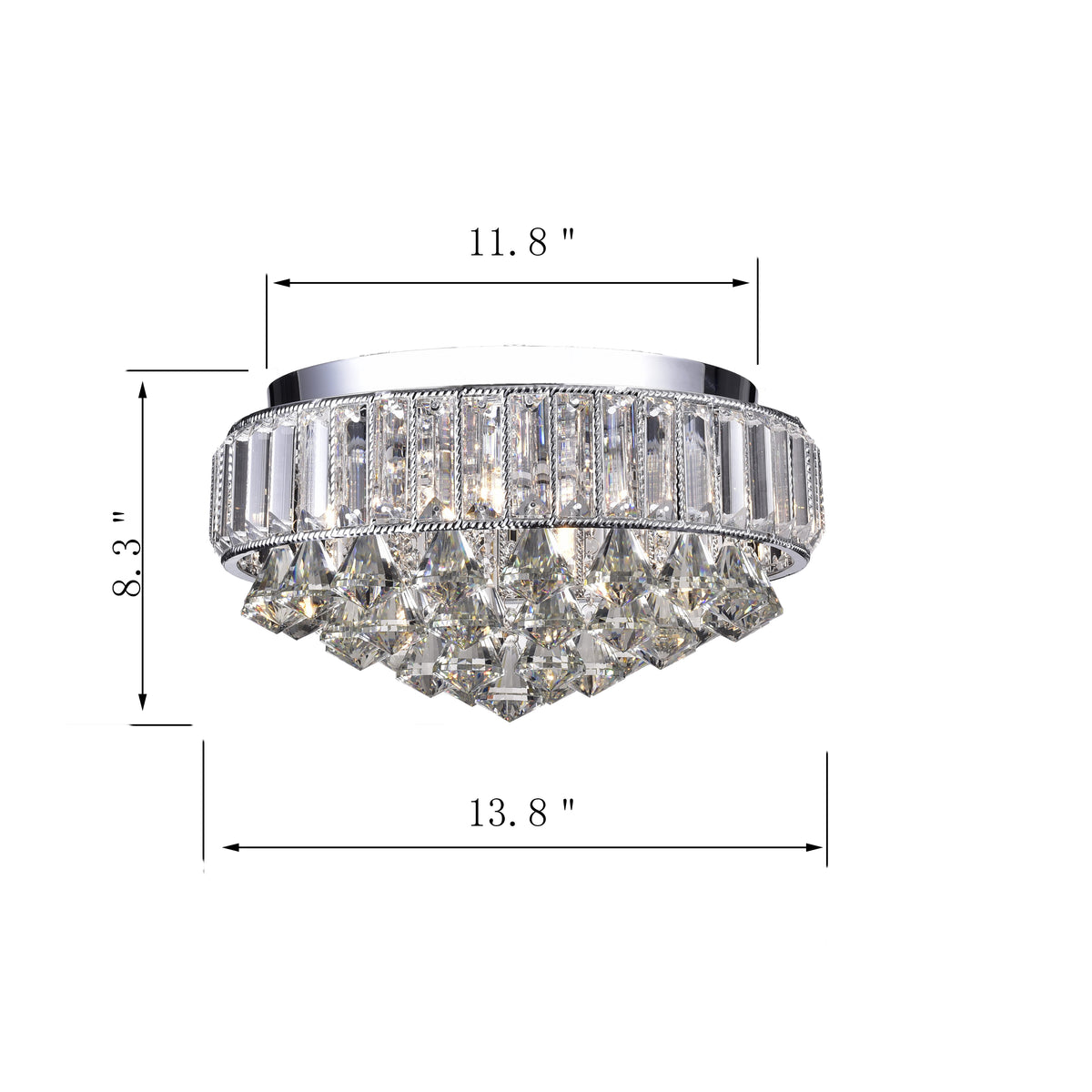 Beonica 4-Light Crystal Flush Mount Drum