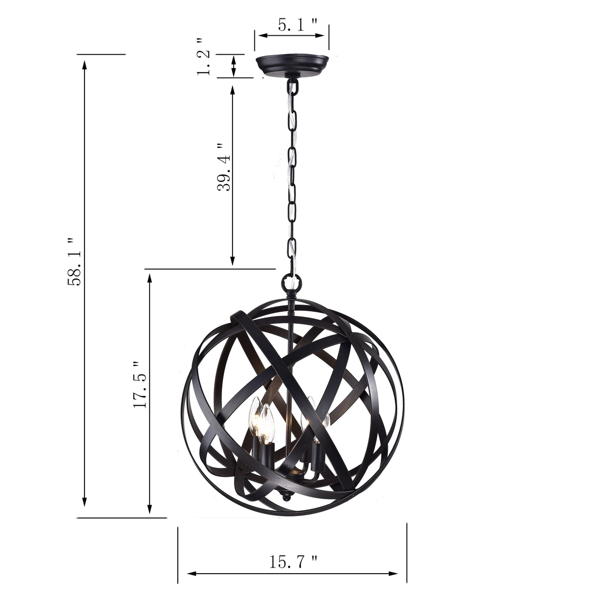 Caneel 4-Light Globe Pendant