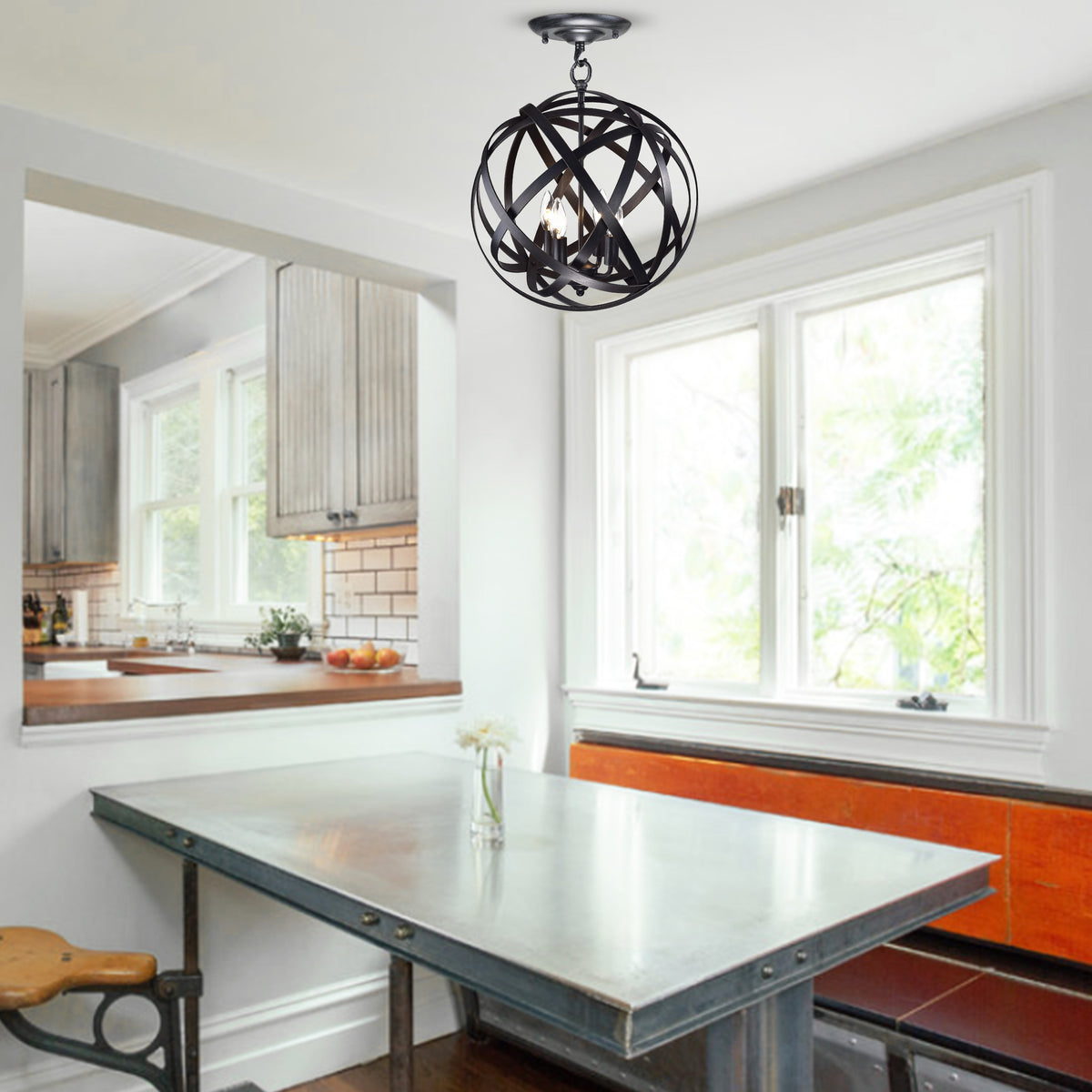 Efés 4-Light Globe Semi-Flush Mount