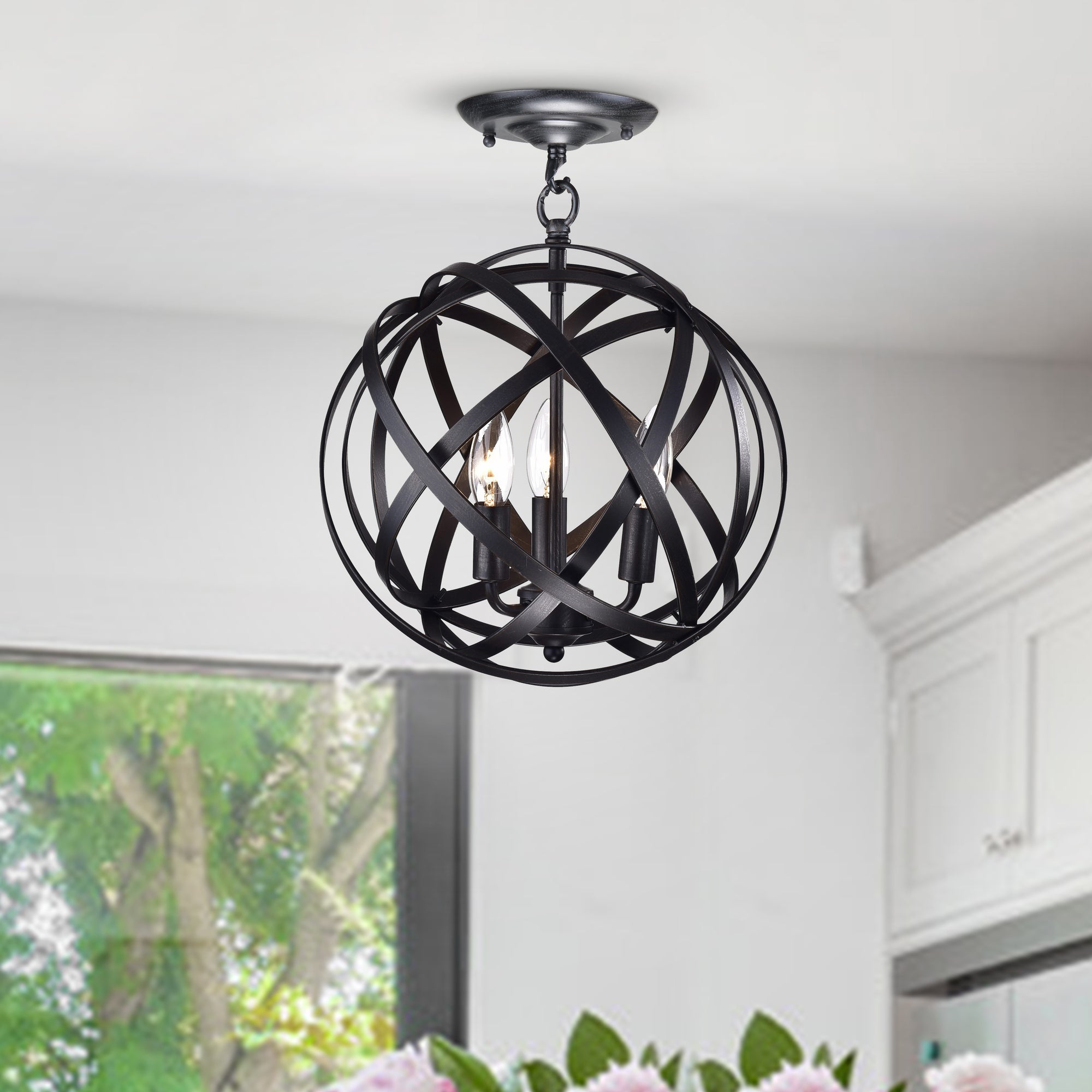 Ektoros 3-Light Globe Semi-Flush Mount