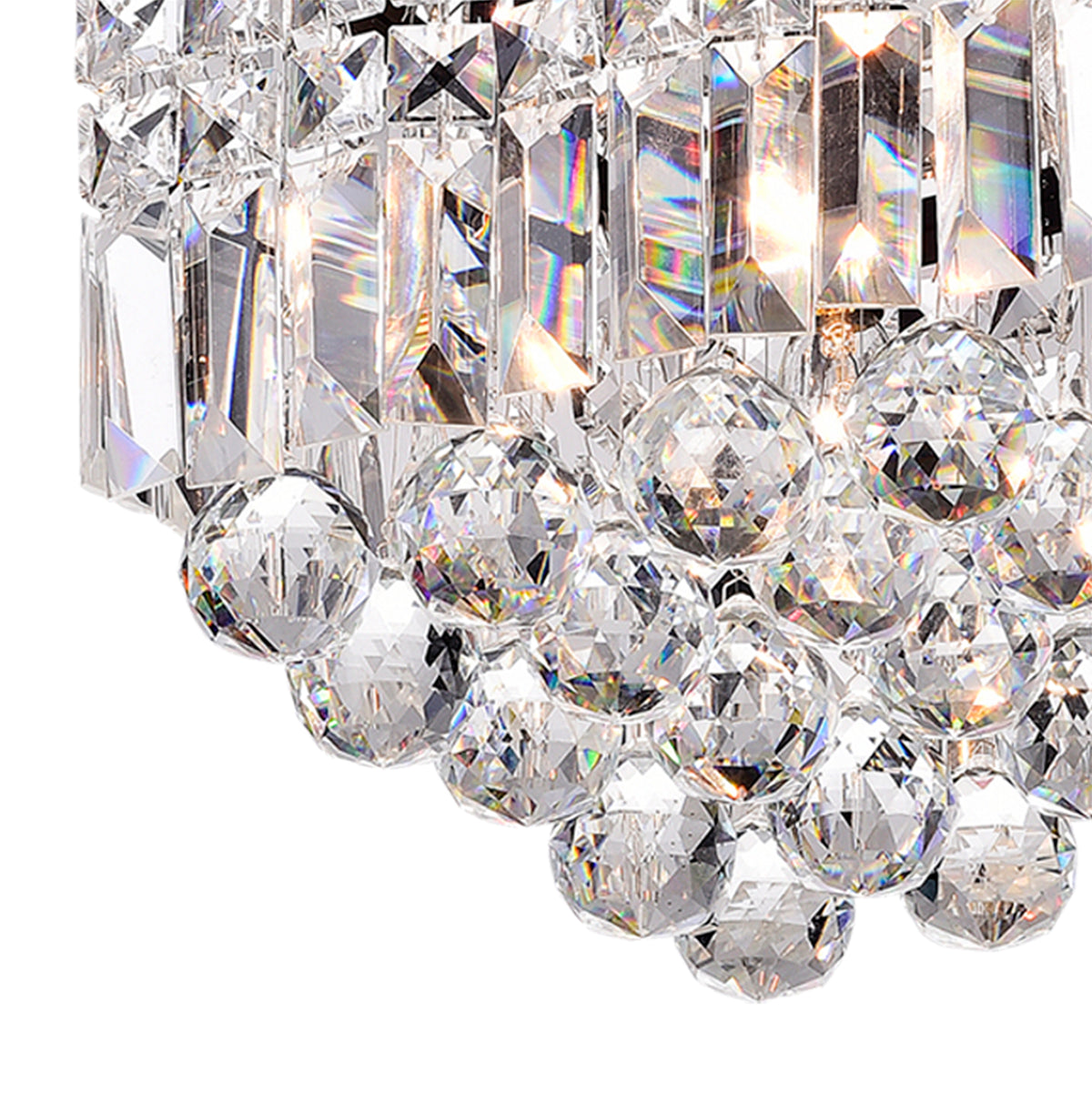 Bethan 4-Light Rectangular Crystal Flush Mount - Chrome