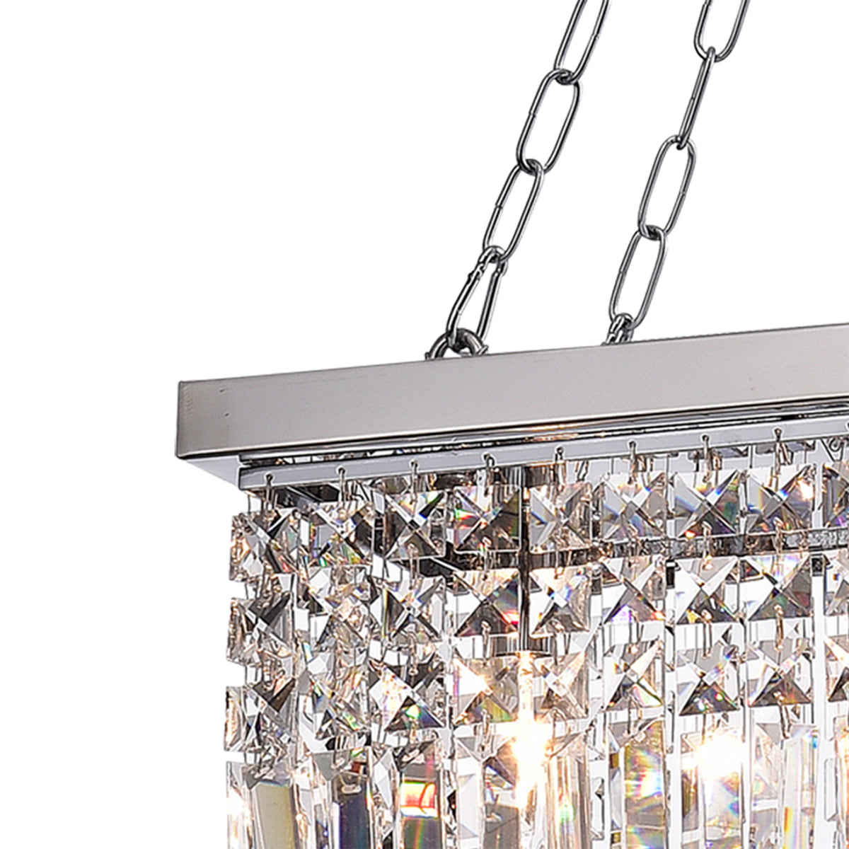Esperidon 5-Light Rectangular Crystal Chandelier - Chrome