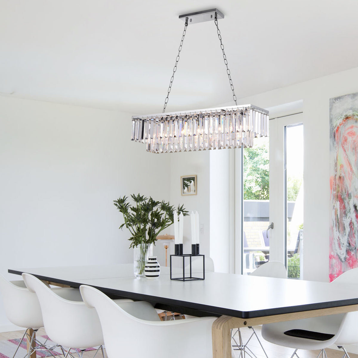 Ergates 5-Light Rectangular Crystal Chandelier