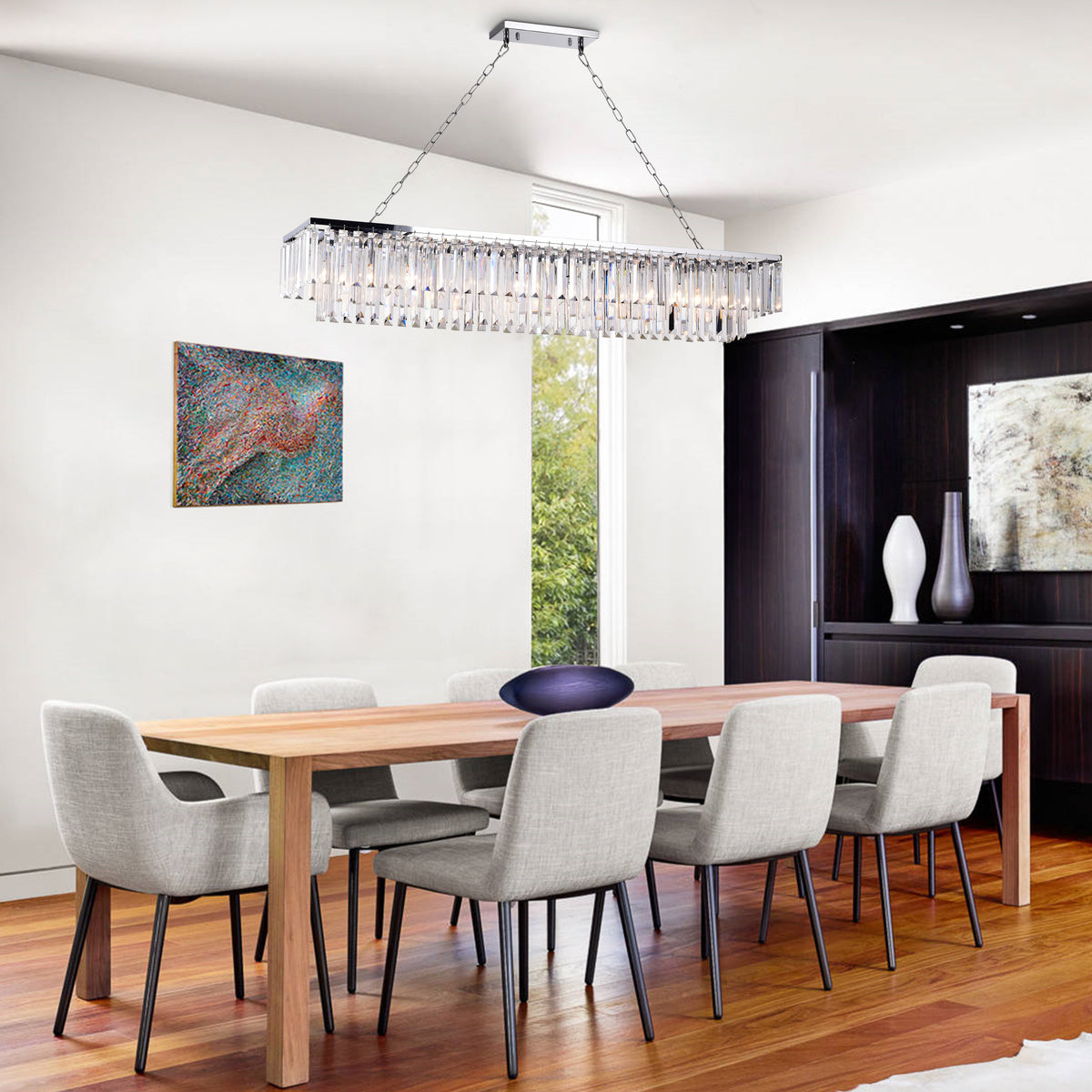 Erimi 8-Light Rectangular Crystal Chandelier