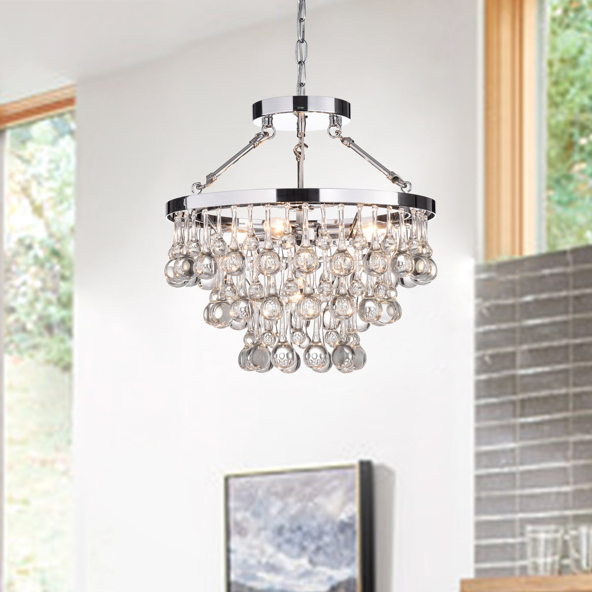 Agios 5-Light Tiered Chandelier - Chrome