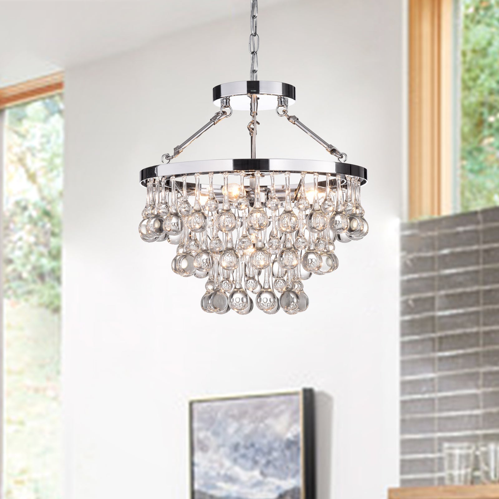 Agios 5-Light Tiered Chandelier - Chrome