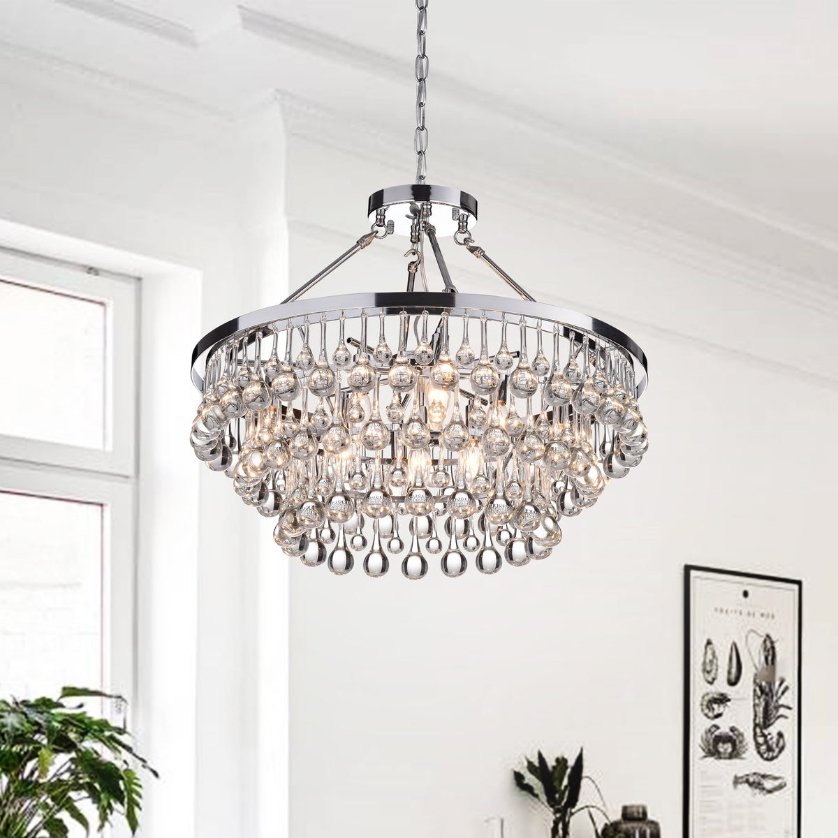 Acharnes 9-Light Tiered Chandelier - Chrome