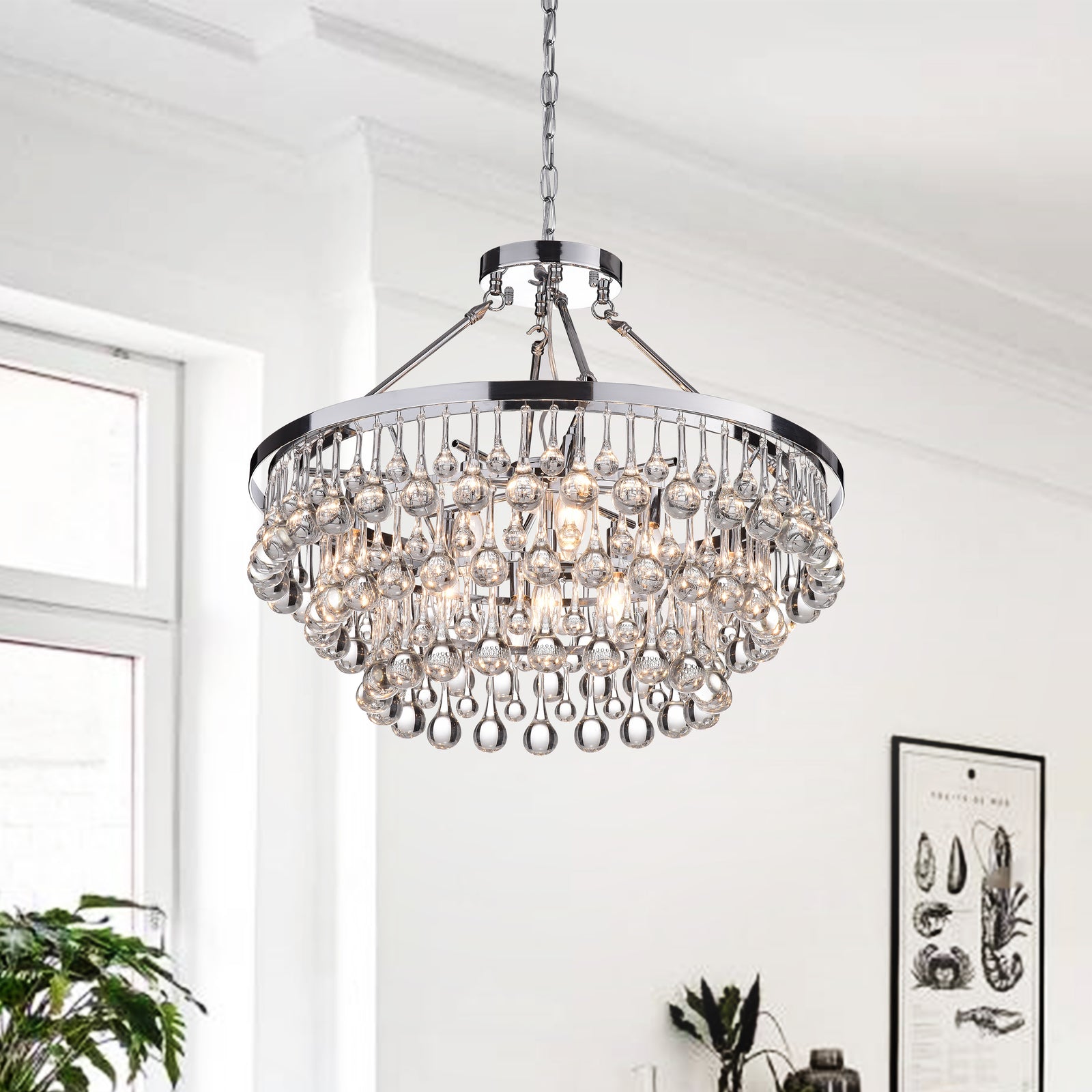 Acharnes 9-Light Tiered Chandelier - Chrome