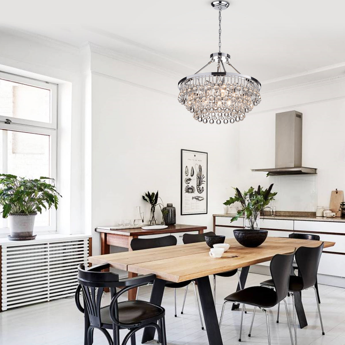 Acharnes 9-Light Tiered Chandelier - Chrome