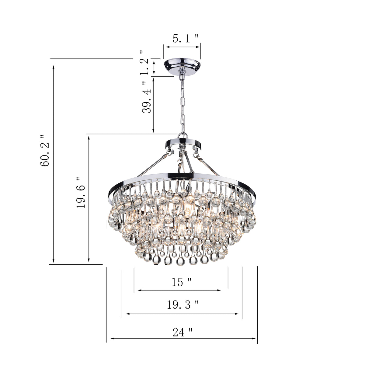 Acharnes 9-Light Tiered Chandelier - Chrome