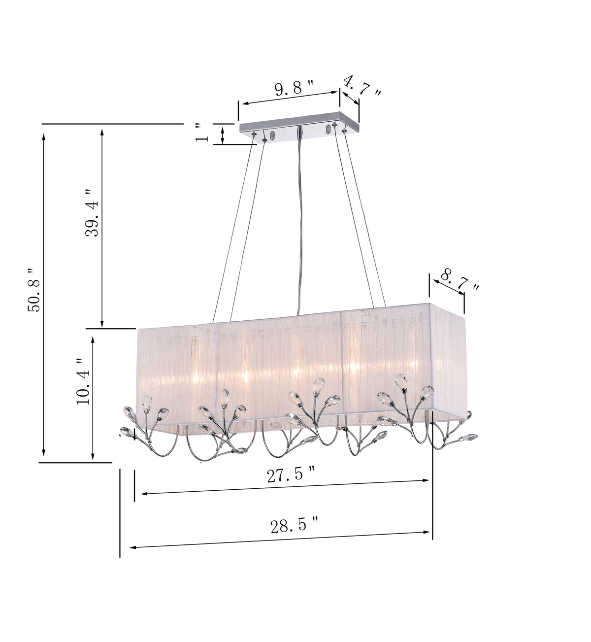 Nayarit 5-Light Rectangular Chandelier