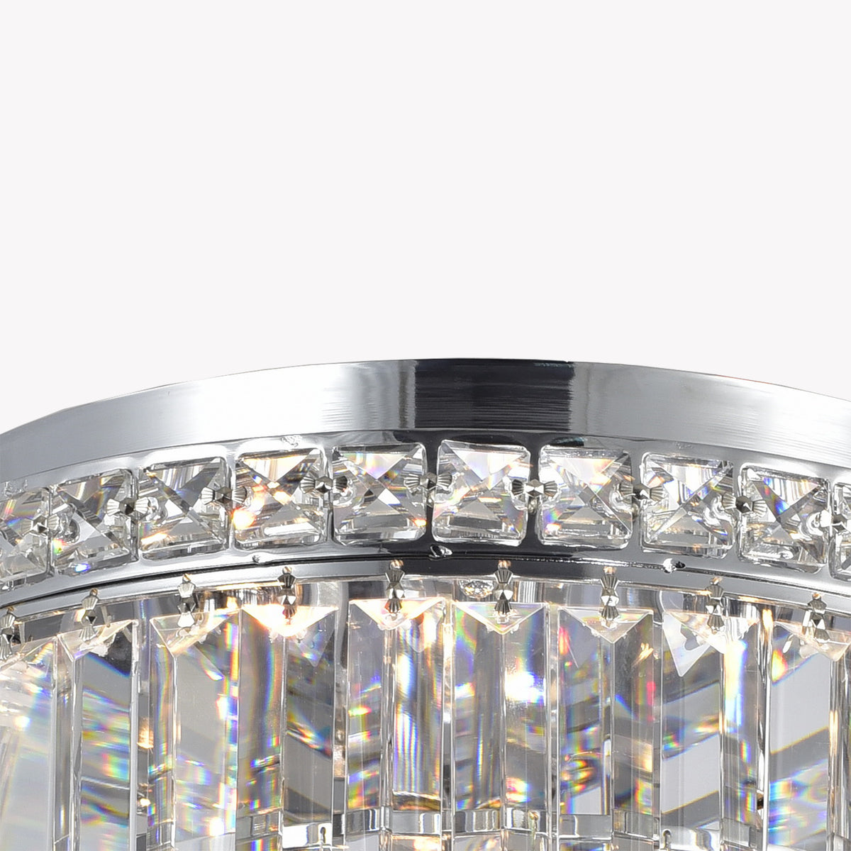 Betula 4-Light Tiered Crystal Flush Mount - Chrome