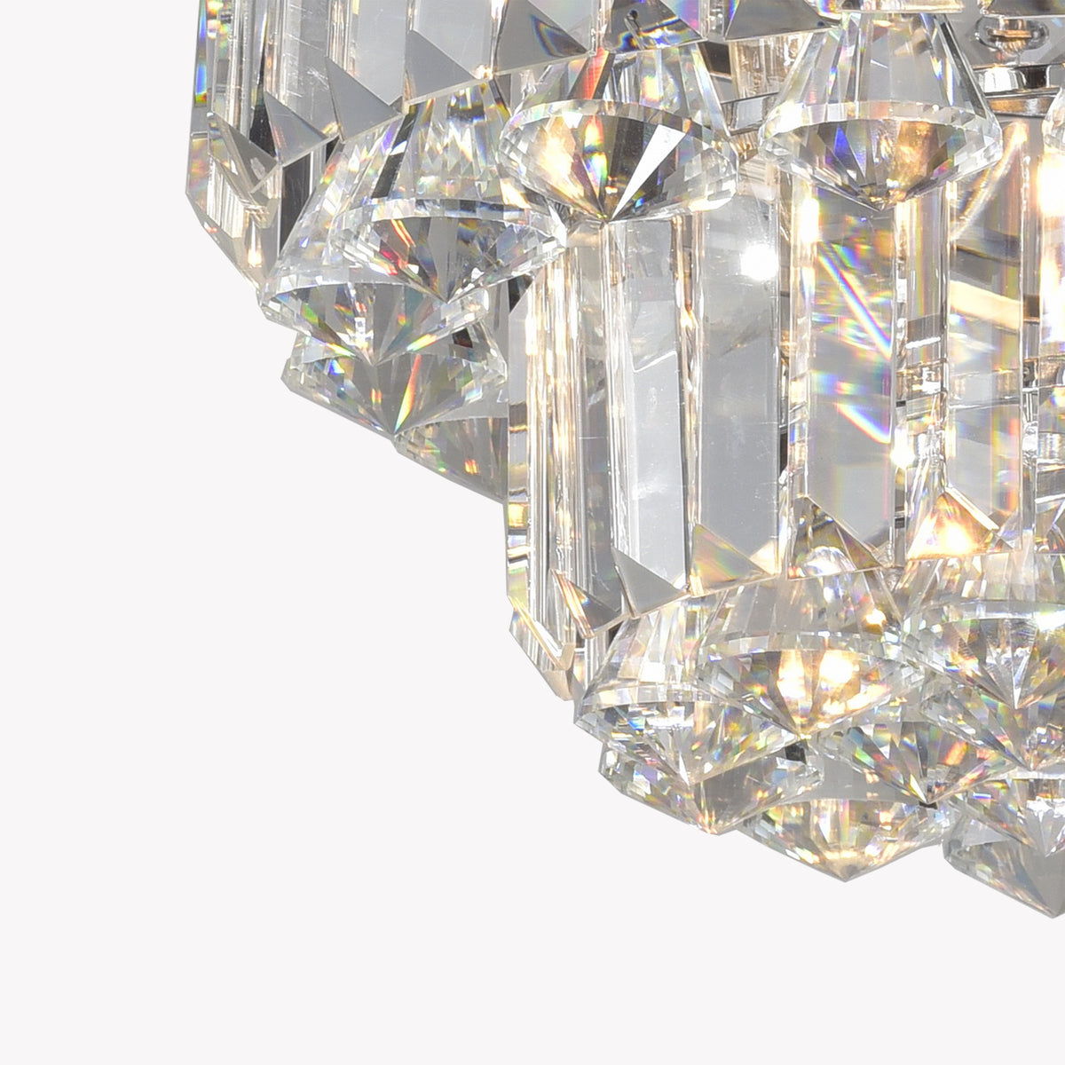 Betula 4-Light Tiered Crystal Flush Mount - Chrome