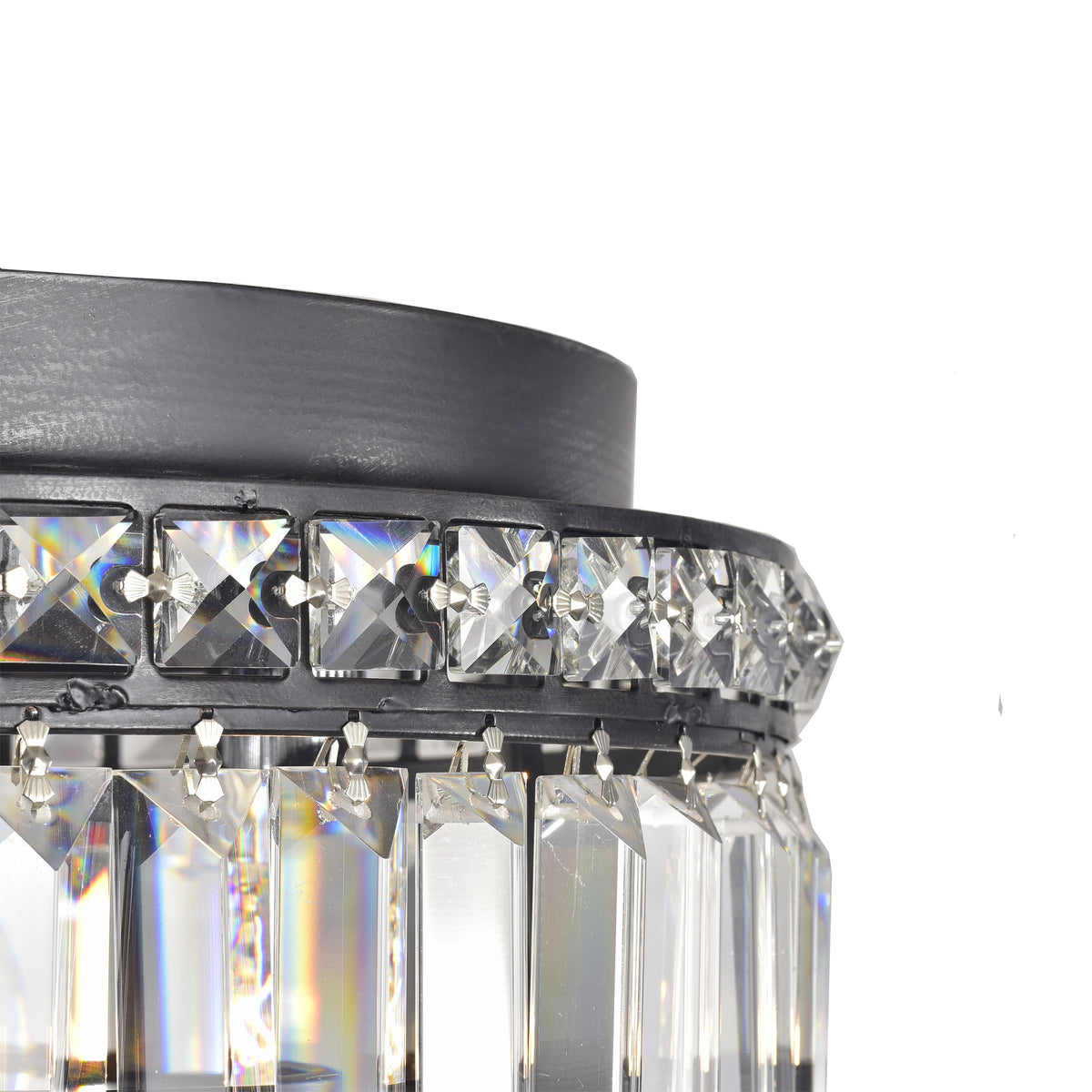 Betula 4-Light Tiered Crystal Flush Mount - Coffee Black