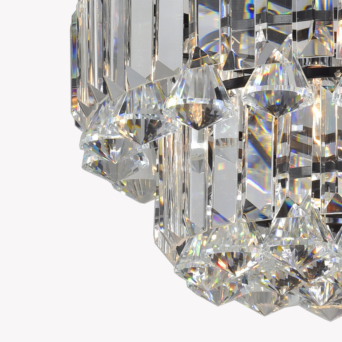 Betula 4-Light Tiered Crystal Flush Mount - Coffee Black