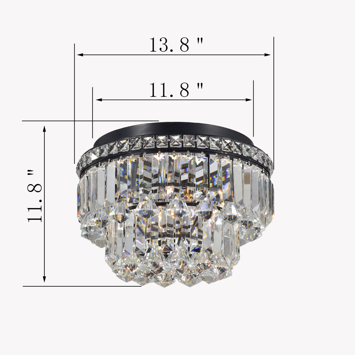 Betula 4-Light Tiered Crystal Flush Mount - Coffee Black