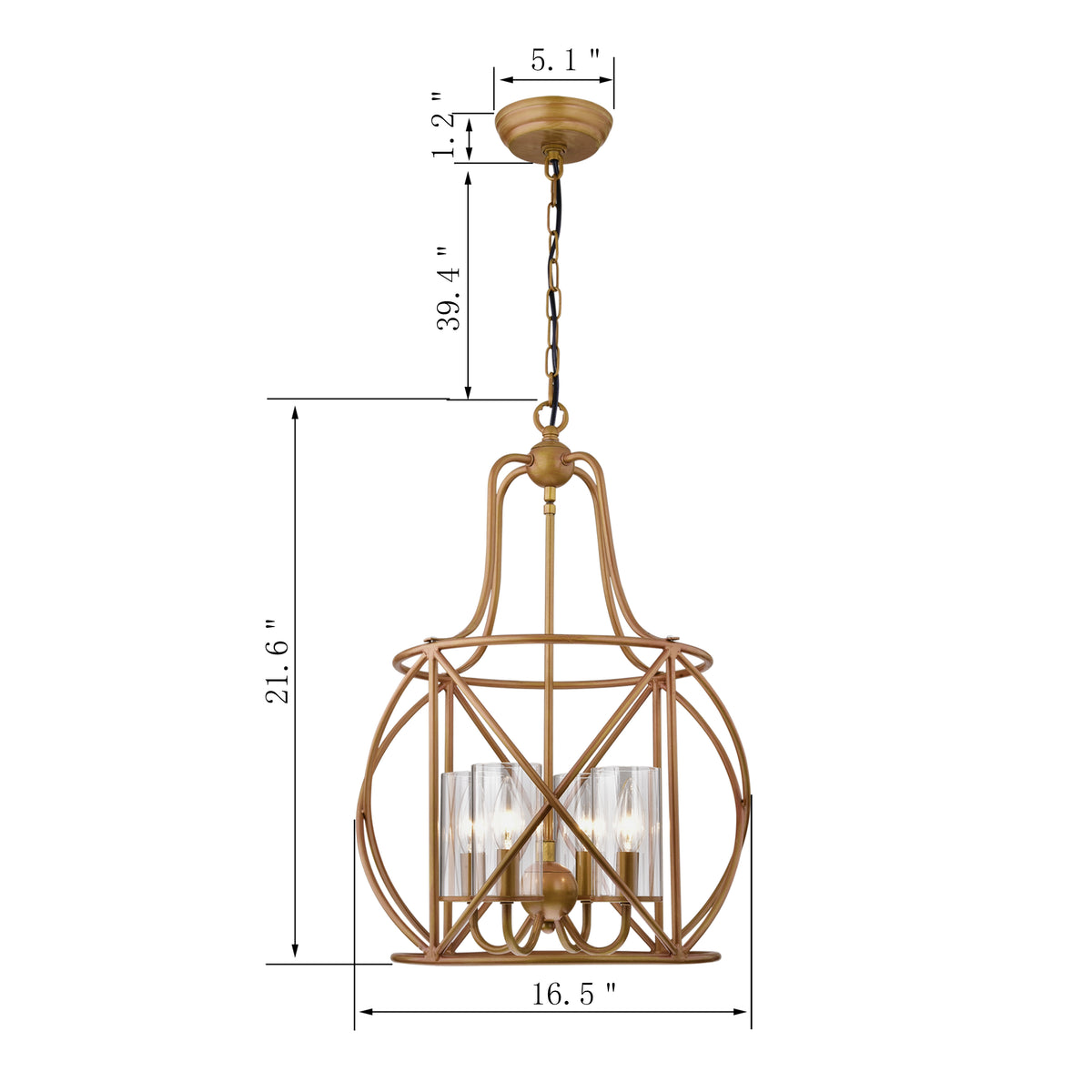 Anafis 4-Light Open Frame Schoolhouse Pendant