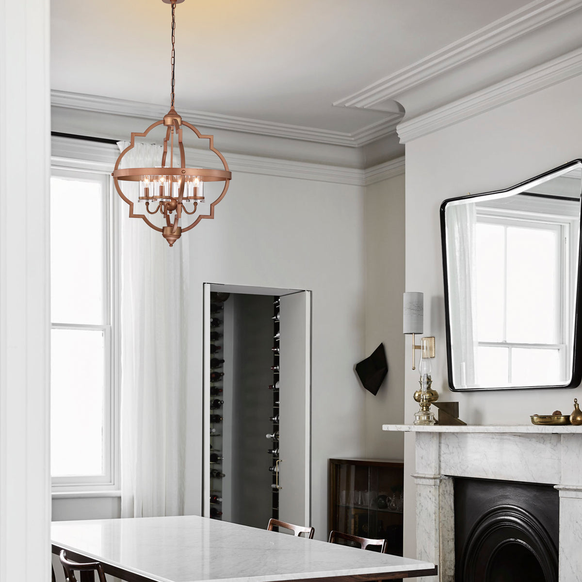 Alnus 4-Light Open Frame Globe Pendant