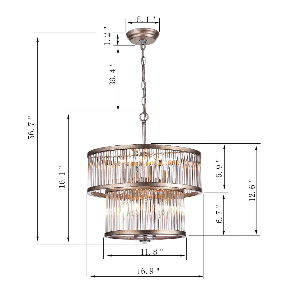 Argente 8-Light Tiered Unique / Statement Chandelier