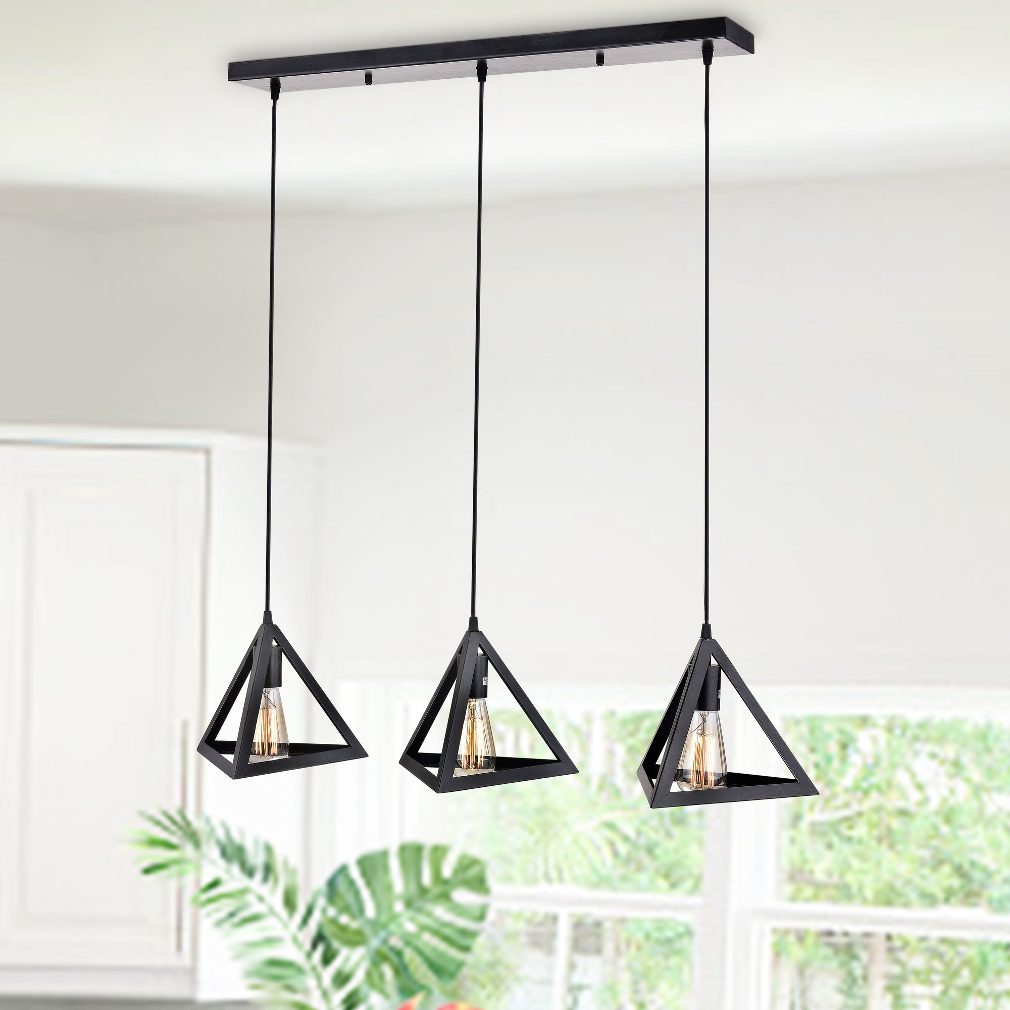 Chytron 3-Light Kitchen Island Geometric Pendant