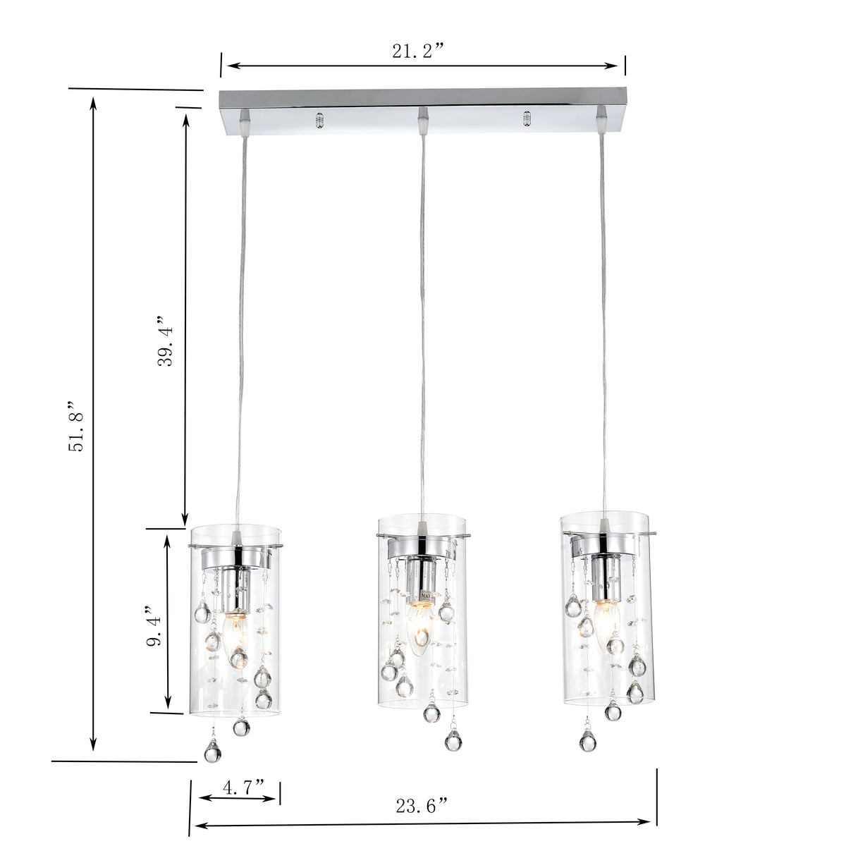 Denae 3-Light Kitchen Island Pendant