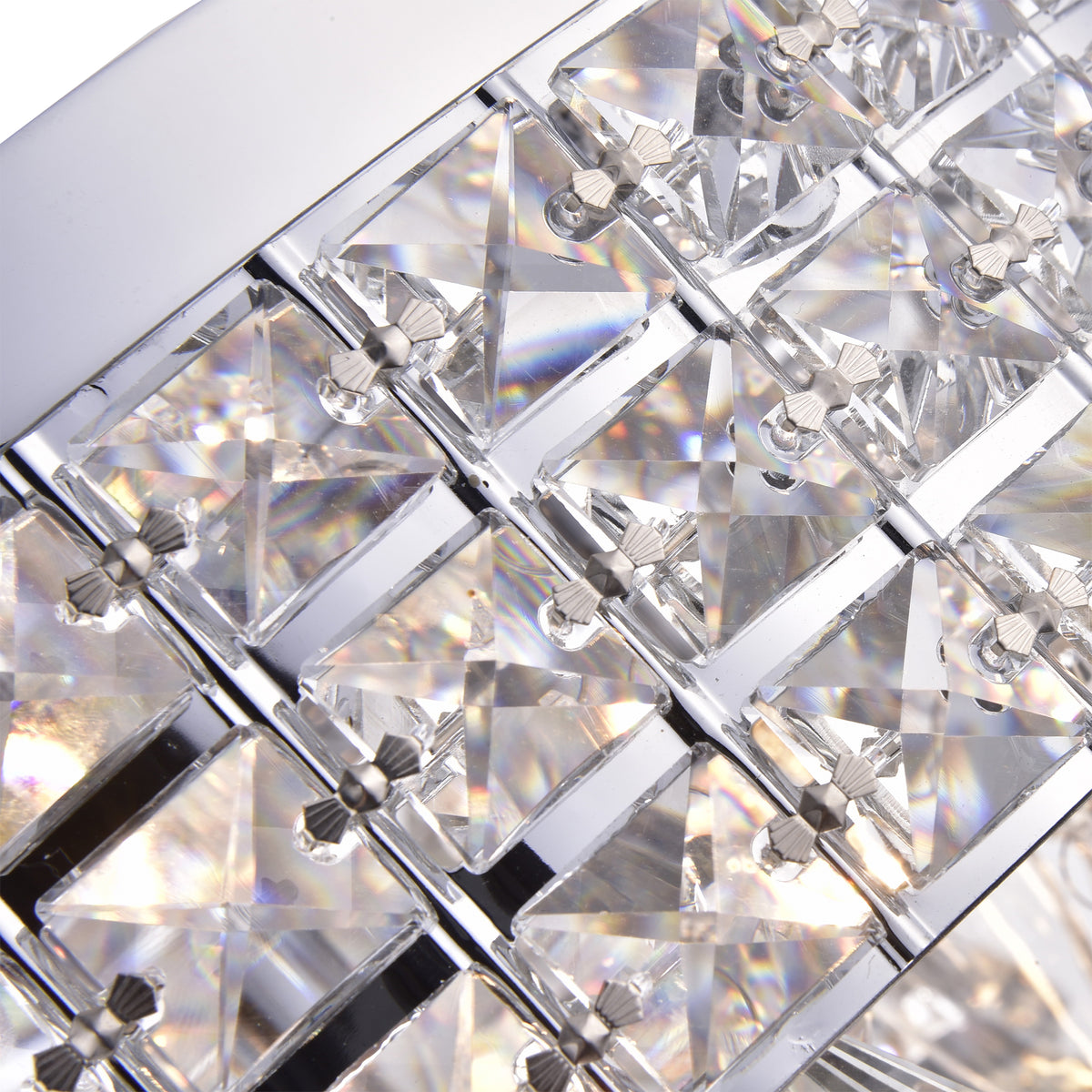 Fidan 4-Light Chandelier Style Drum Semi-Flush Mount - Chrome