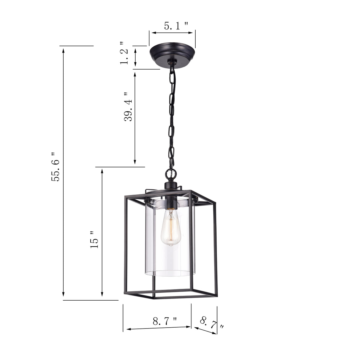 Inteus Rectangular Lantern Pendant