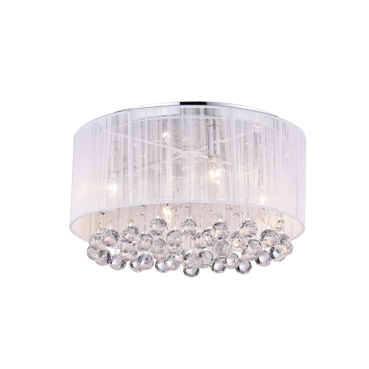 Hatiora 4-Light Drum Flush Mount with White Fabric Shade