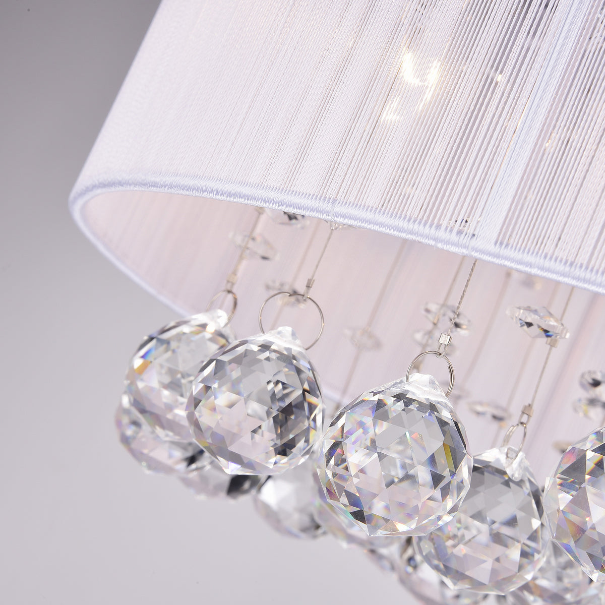 Hatiora 4-Light Drum Flush Mount with White Fabric Shade