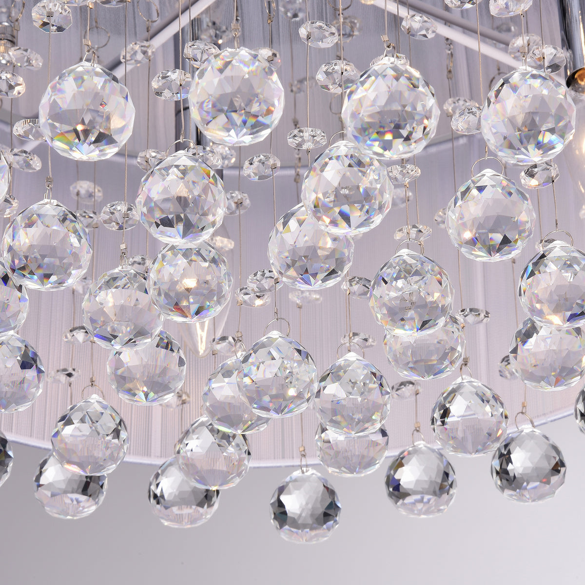 Hatiora 4-Light Drum Flush Mount with White Fabric Shade