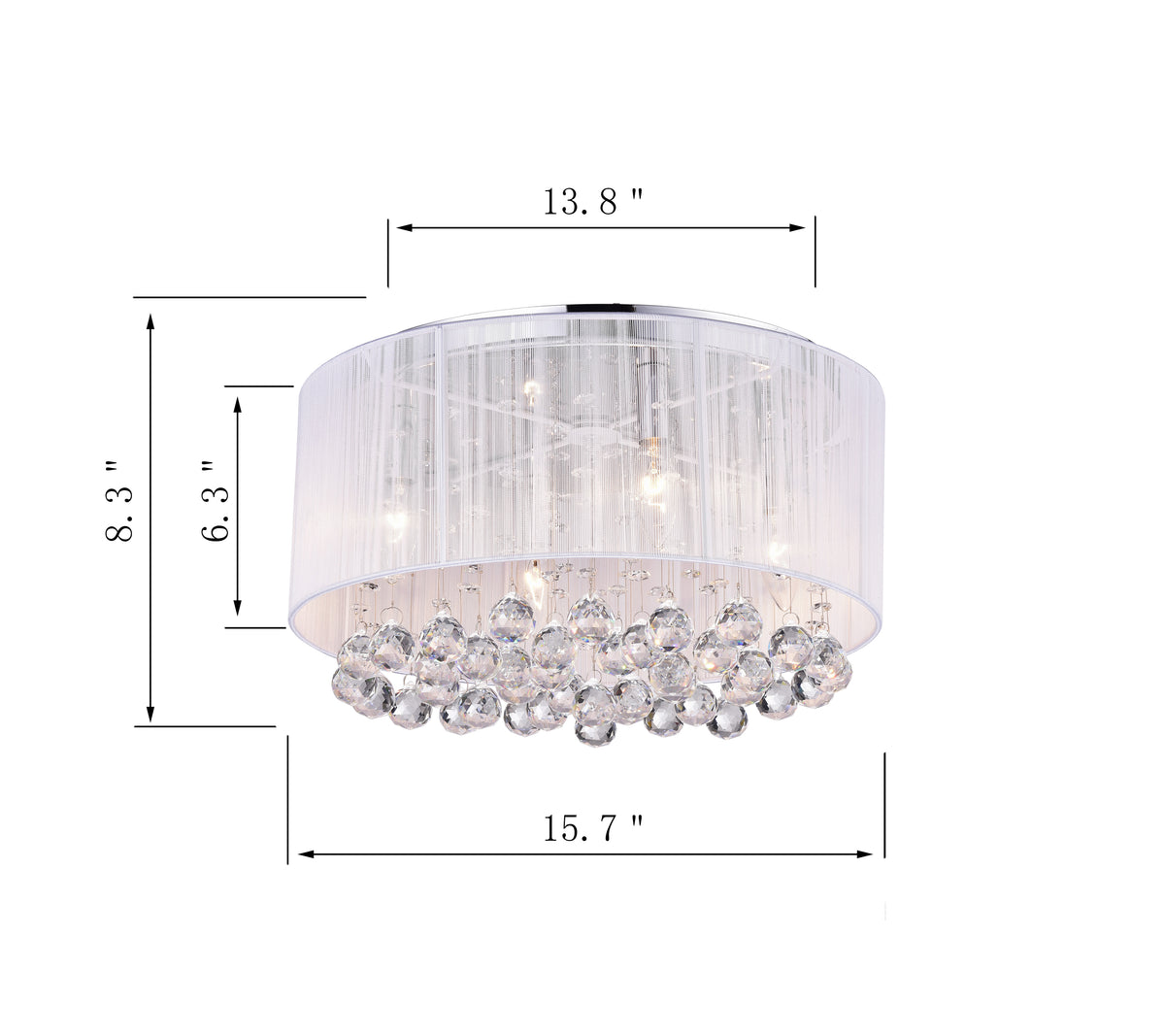 Hatiora 4-Light Drum Flush Mount with White Fabric Shade